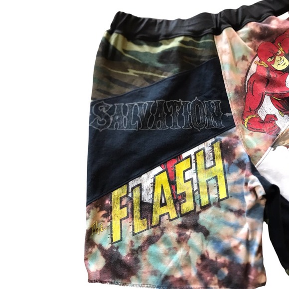 1 of 1 reworked shorts, elastic waistband 32”-38” skulls, reworked shorts - Picture 5 of 8